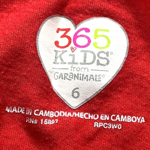 Garanimals Girls Dolman Funtastic Rainbow Heart Shirt Red Size 6 Lace Detail - Picture 3 of 8